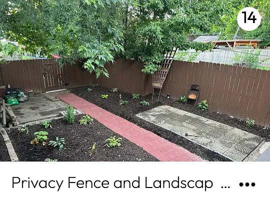 Rear yard with privacy fence an d patio