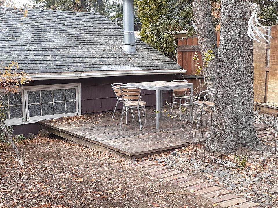 Fully fenced yard with deck