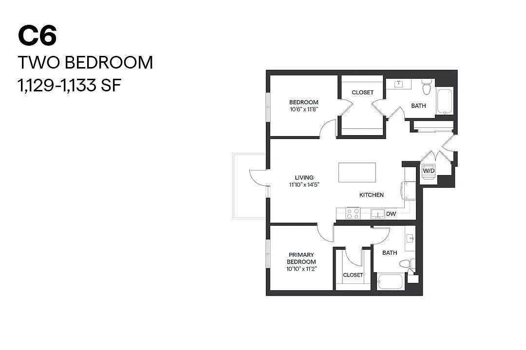 Floor plan Two Bedroom C6