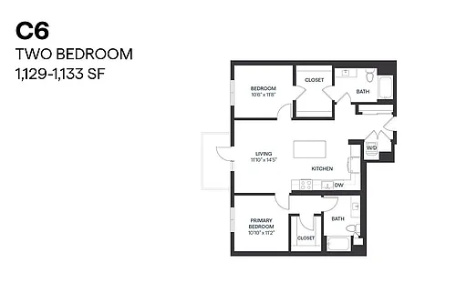 Floor plan Two Bedroom C6