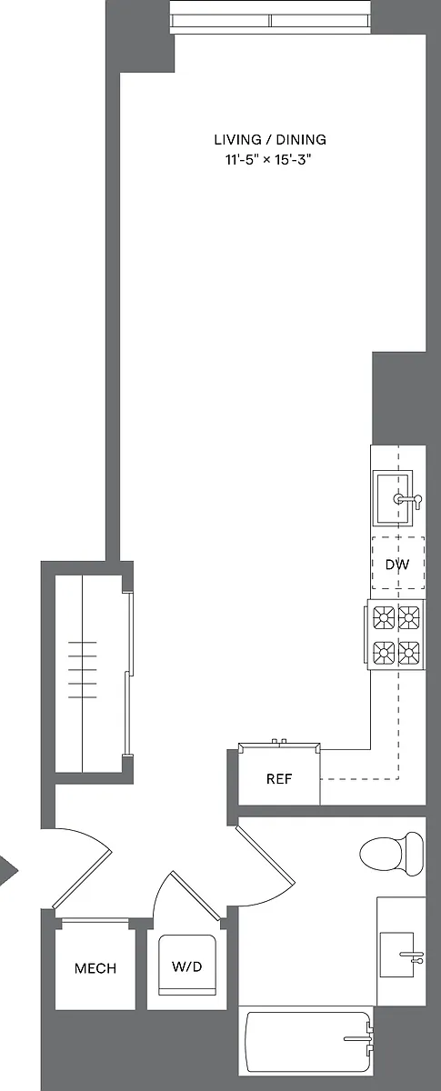 Floor plan Studio/1 Bath_S1
