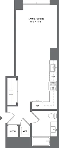 Floor plan Studio/1 Bath_S1