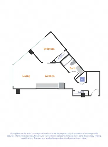 Floor plan One Bedroom G