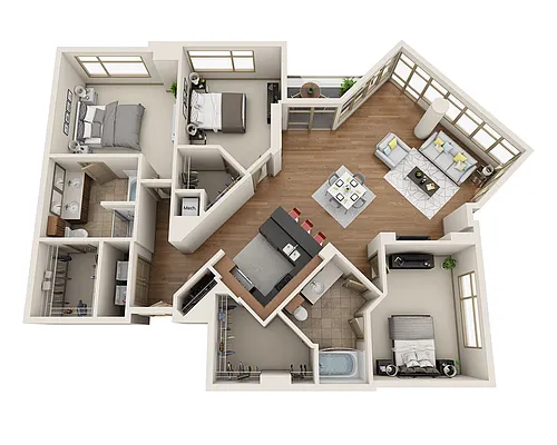 Floor plan Plan R (C2)