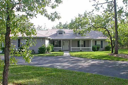 Front, circular driveway