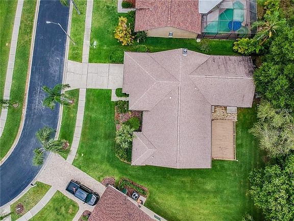 Aerial view of the house.