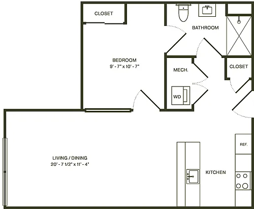 Floor plan One Bedroom D