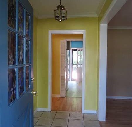through front door