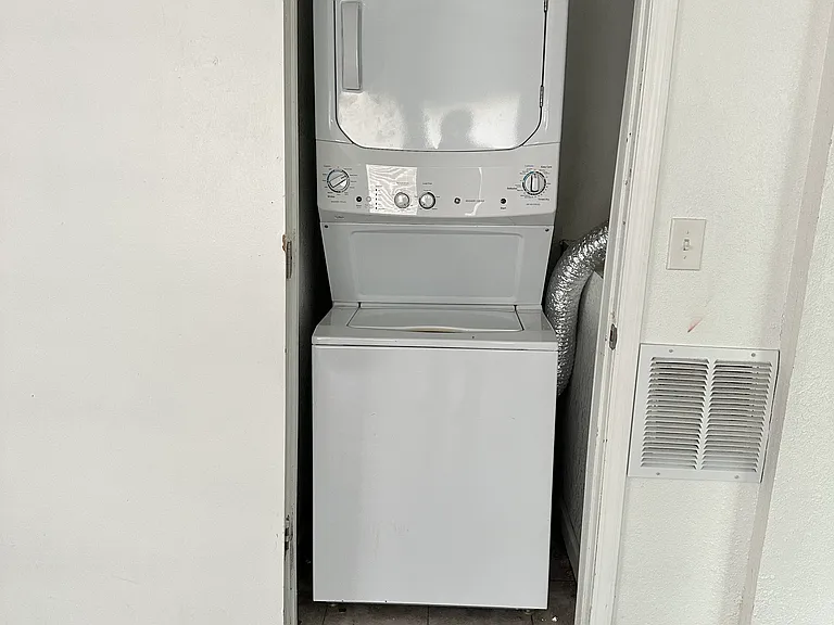 hookups for stackable washer and dryer (not included)