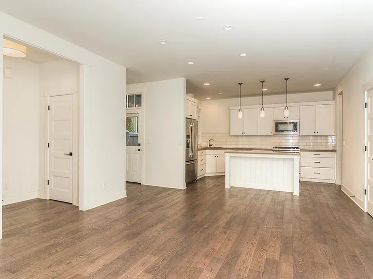 View from living room to kitchen
