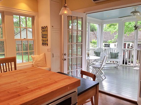 French doors to screen porch