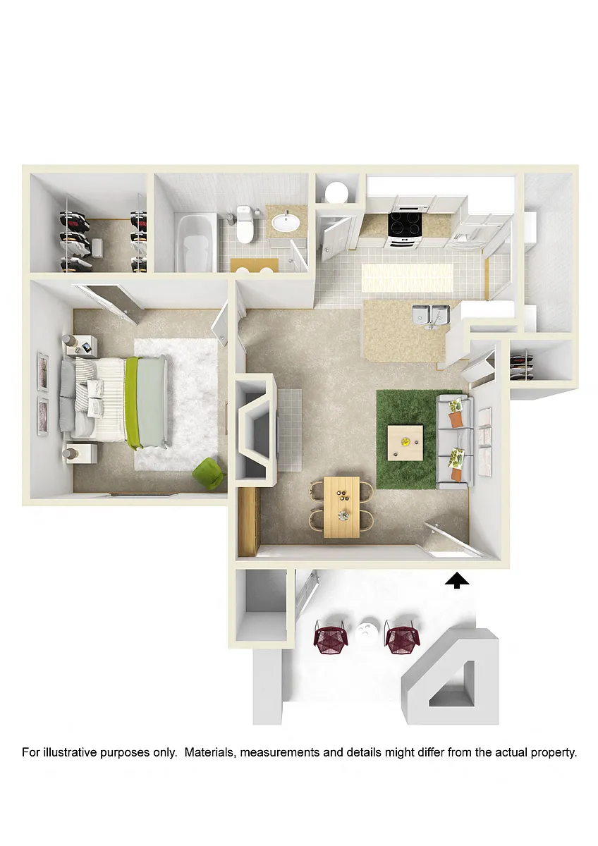 Floor plan 1 Bed 1 Bath