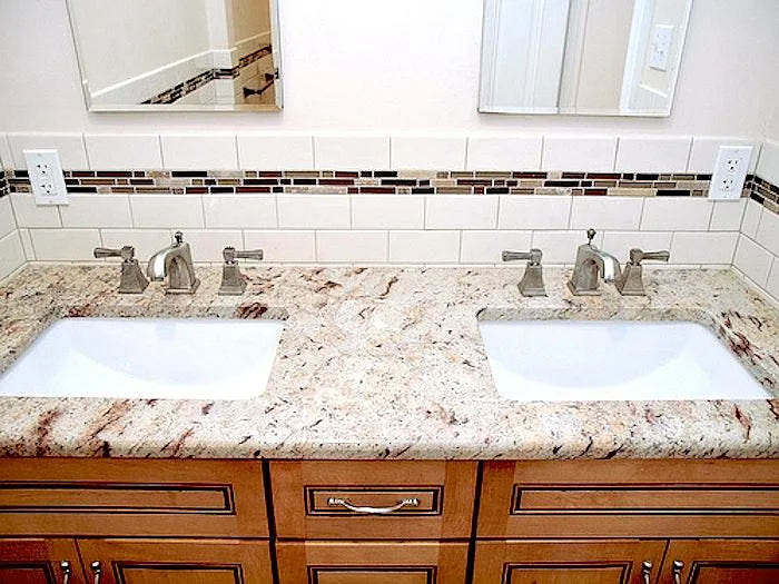 Downstairs Master BR bath with tube sink counter