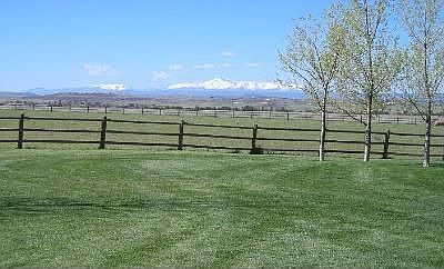 Looking South towards Pikes Peak standing on the front lawn