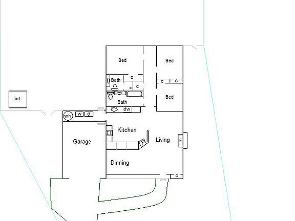 Simple Floor Plan, with Plot of Yard