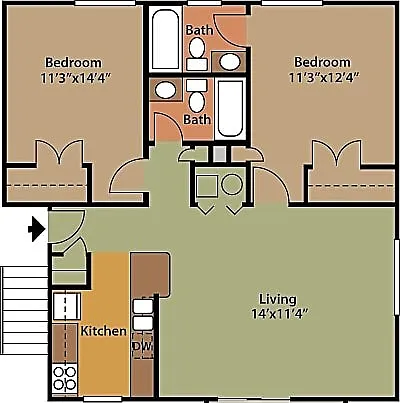 2 bed, 950 sqft, $1,115 — Photo 2