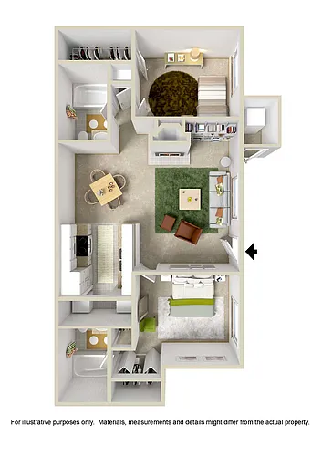 Floor plan Corporate Suite 2 Bed - All Inclusive (Furnished +