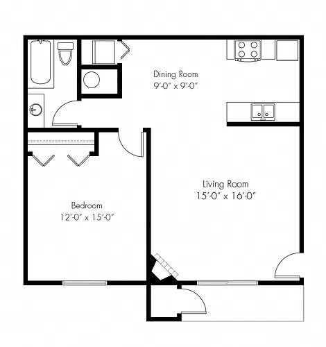 Floor plan 1 Bedroom