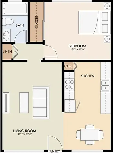 Floor plan One Bed