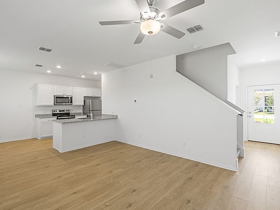 Family room and kitchen