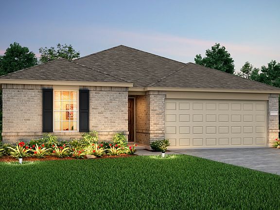 The Serenada, a one-story home with 2-car garage, shown with Home Exterior N