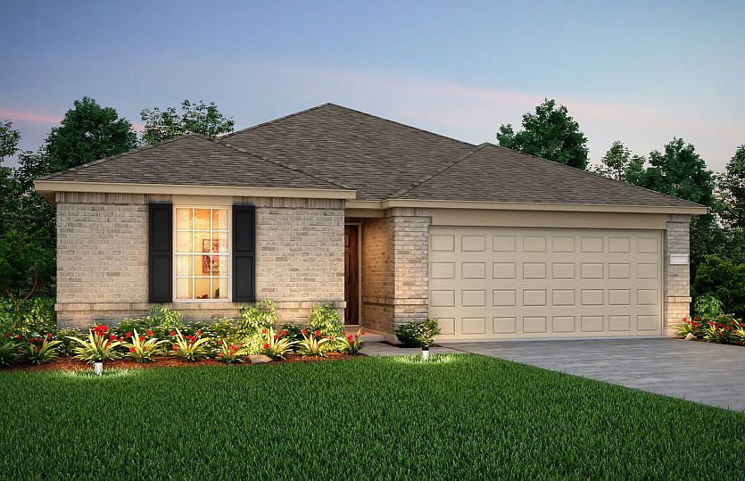 Exterior N - The Serenada plan, a one-story home with 2-car garage