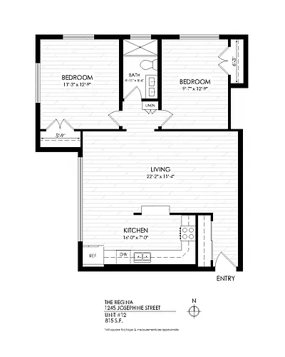 Floor plan 2-Bedroom-Hardwood