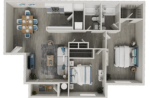 Floor plan 2 Bedroom/2 Bath