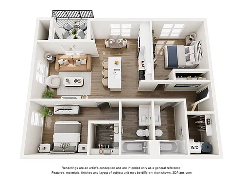 Floor plan Two-Bedroom 2C