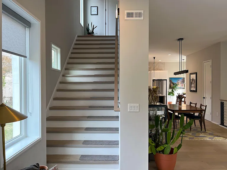 Stairs leading up to the third floor