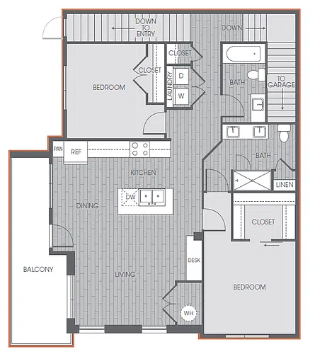 Floor plan Midland w/ Attached Garage 2x2