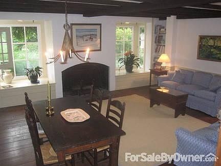 Large Family Room
						:
						Fireplace with two recessed windows
Wet Bar with display shelving