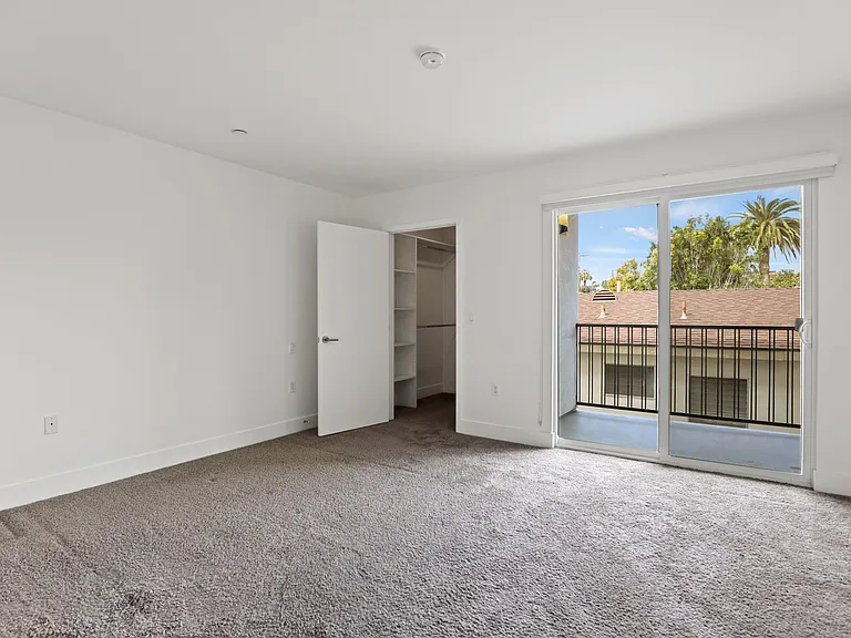 Bedroom with Walk-In Closet and Patio