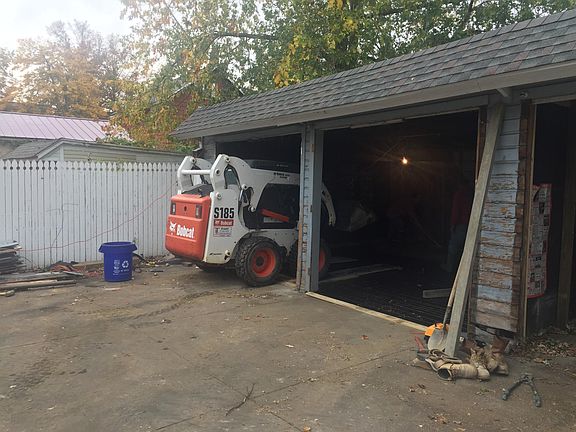 Installation of new concrete floor in two car garage