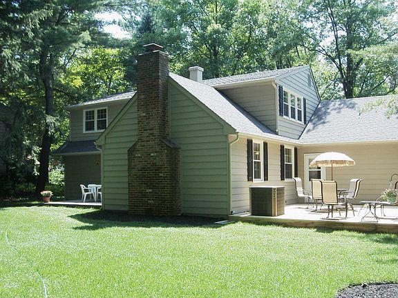 back yard showing deck and patio