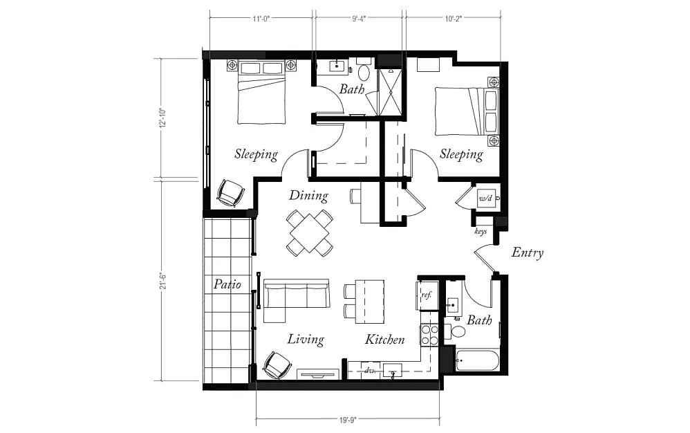 Floor plan 2X2 Penthouse B