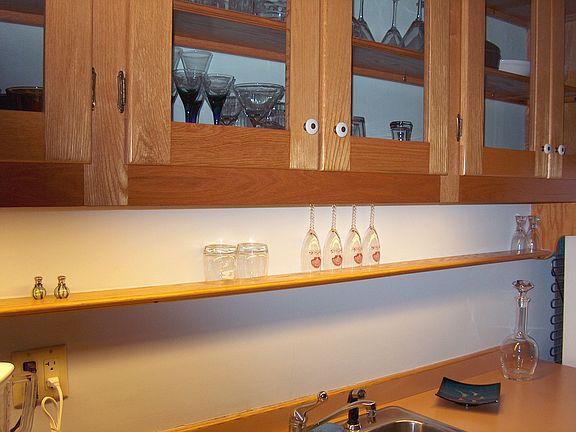 Right side cabinets of kitchen.