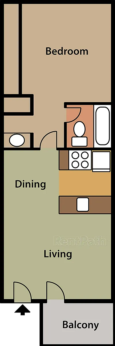 Floor plan 1 Bedroom 1 Bathroom B Floorplan
