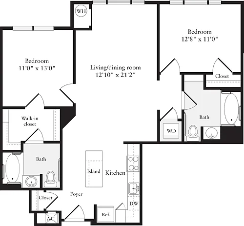 Floor plan 2 Bedrooms A