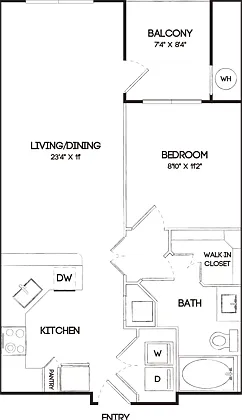 A3B 1 Bedroom Floor Plan A3B 1 Bedroom Floor Plan