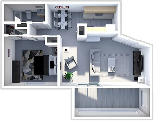 Floor plan 1 bed Levis - Upper