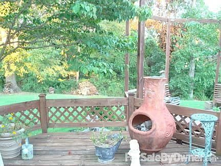 Back deck
						:
						View from one of 3 outside areas in the back of the house.