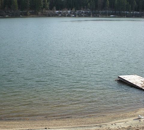 Small dock & gravel beach area