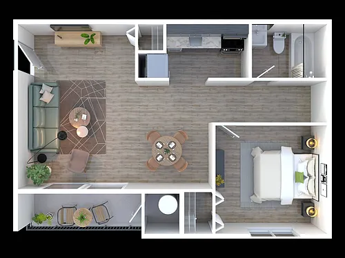 Floor plan 1BD, 1BR