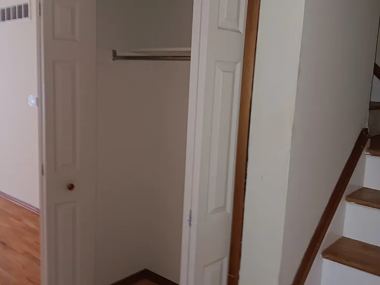 Large main entrance Closet, smoke detector, LED lights.