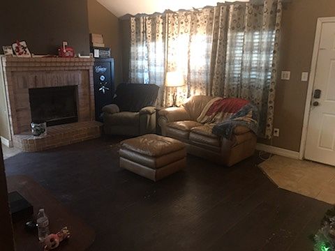 Wood burning fireplace