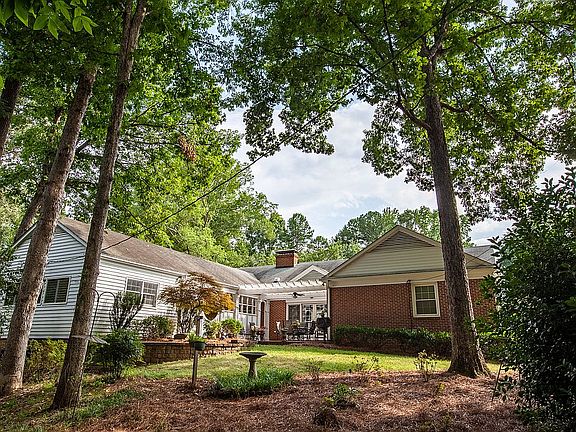 wooded private back yard 