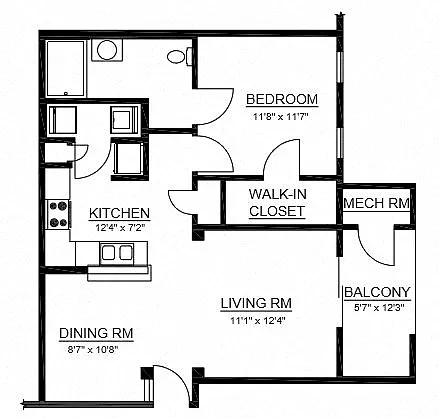 Floor plan A3 1 Bed 1 Bath