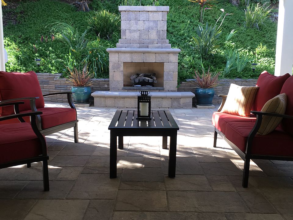New patio and outdoor firepl