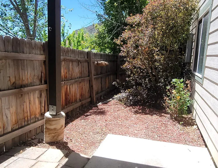 Fenced yard.